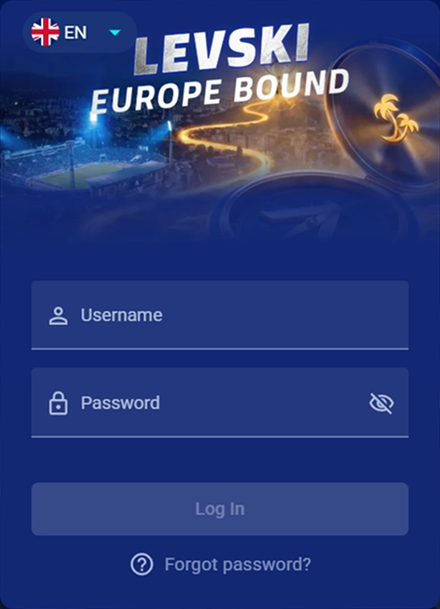 Login form with username and password