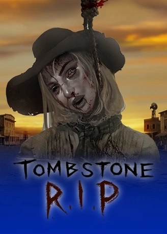 Tombstone RIP undead cowgirl with noose