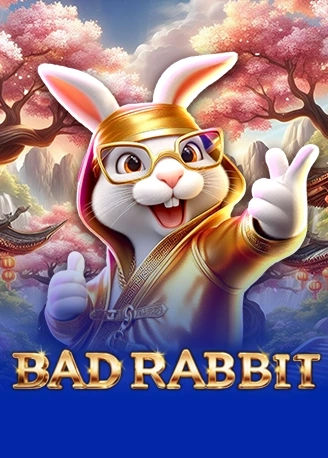 Bad Rabbit in golden hoodie and glasses